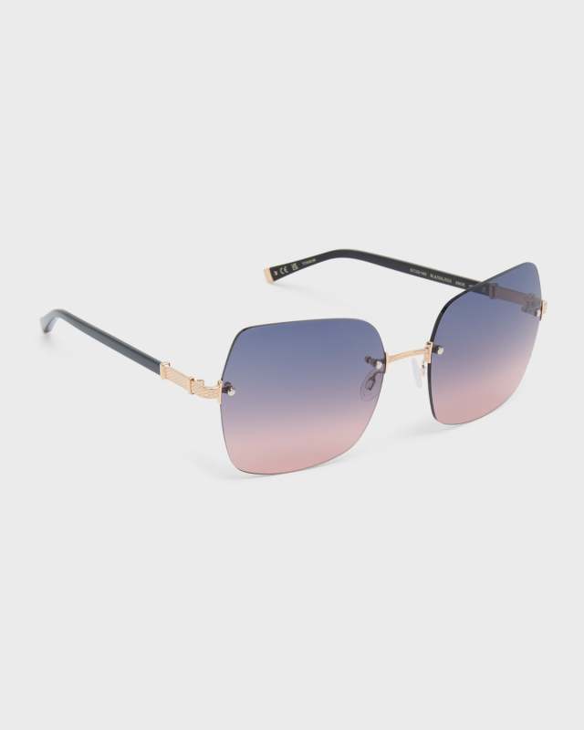 Angie Black & Gold Mixed-Media Butterfly Sunglasses